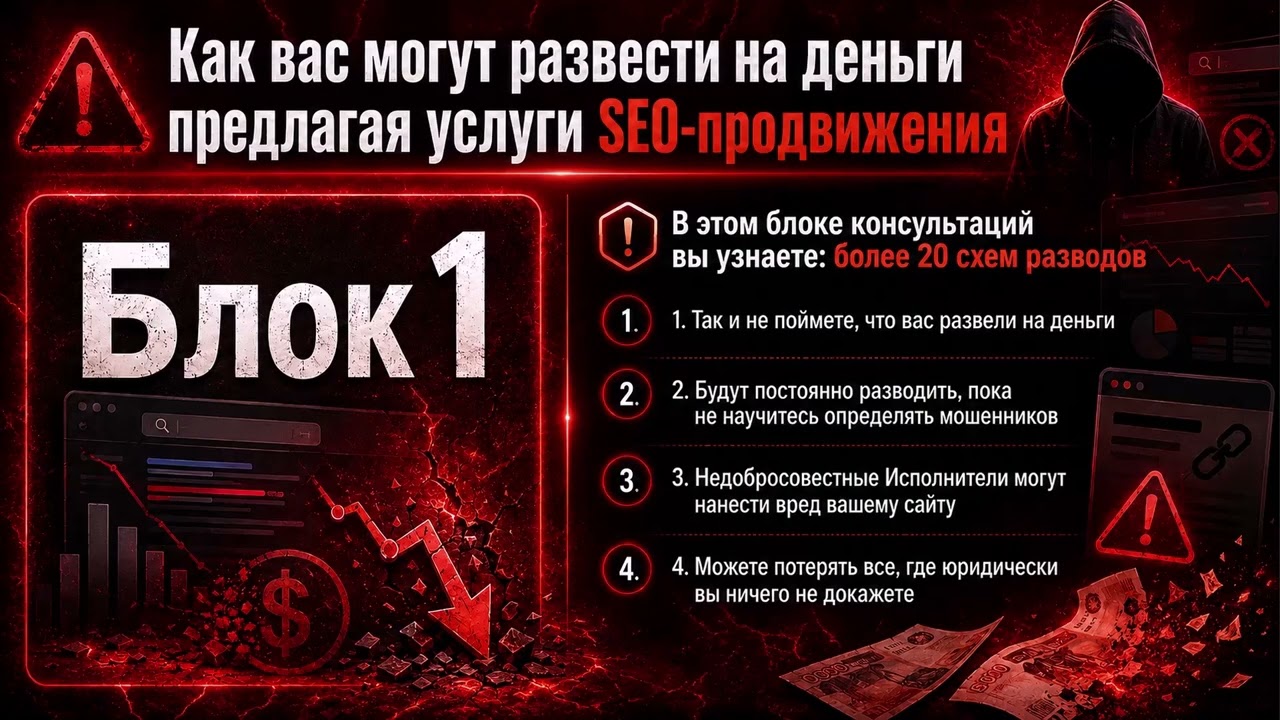Как вас могут развести на деньги предлагая услуги SEO-продвижения