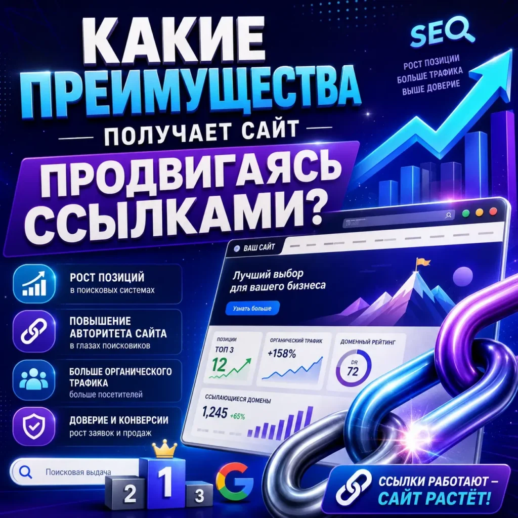 Какие преимущества получает сайт продвигаясь ссылками?