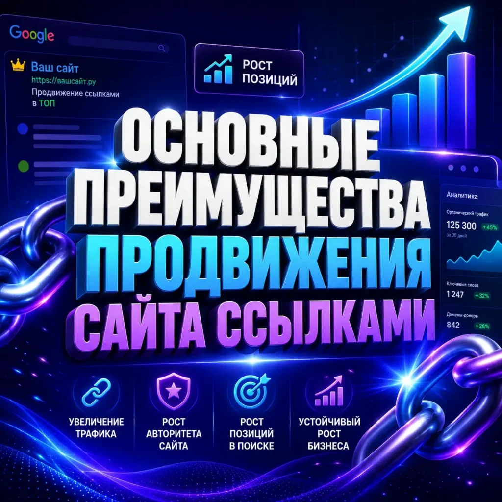 Основные преимущества продвижения сайта ссылками